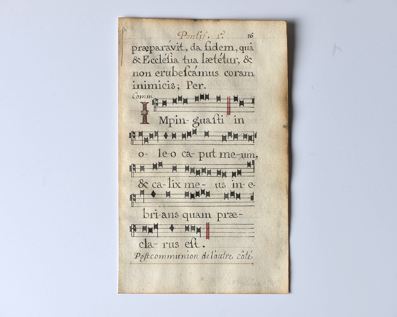 18th Century French Hand-Painted Sheet Music B Antique, Book, magazine, old book, ancient documents, Western books