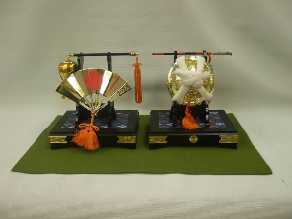 [Storehouse exhibit] May dolls for Boys' Festival, size 45, set of two, military fan and hat, traditional craft, Iwatsuki Doll Cooperative Association, season, Annual Events, Children's Day, May Dolls