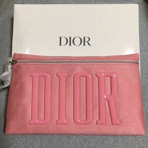 Christian Dior クリスチャンディオール スエード調 クラッチバッグ 化粧ポーチ ノベルティ ピンク 非売品 箱付き, ファッション, レディースバッグ, ポーチ