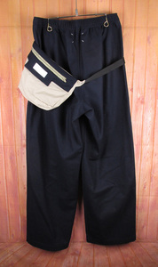 MFP14150 Martin Margiela マルタンマルジェラ 10 S30KA0553 WIDE LEG WAIST POUCH WOOL TROUSERS パンツ 46 ブラック系 未使用