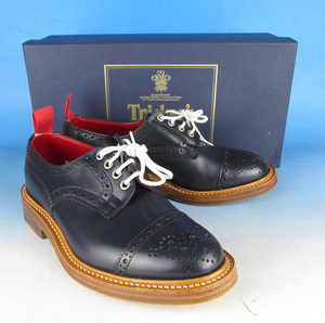 MYF8854 Tricker's×Trading post Tricker's trailing post special order M7369 semi blow g shoes 6.5 navy blue red 