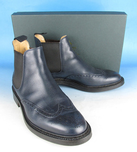 MFF7678 Crockett＆Jones クロケットアンドジョーンズ NEWBURY ニューベリー サイドゴアブーツ 7E ネイビー 美品