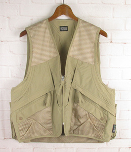 MAJ17250 hobo ホーボー SPECTRA X-Gridstop Nylon Vest ナイロンベスト HB-V3102 M 新品 ベージュ