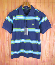 LST6660 FRED PERRY フレッドペリー ボーダー ポロシャツ XS 新品_画像1