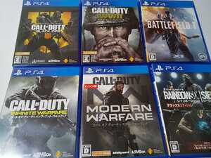 PS4 人気 ソフト 6本セット コールオブデューティ モダンウォーフェア インフィニット ww2 レインボーシックス バトルフィールド