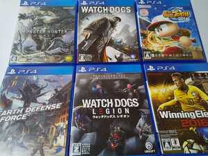 PS4 人気 ソフト 6本セット ウォッチドッグス レギオン アースディフェンスフォース モンハン ウイイレ パワプロ