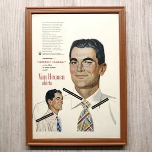 ■即決◆1948年(昭和23年) Van Heusen shirts バンハウゼン シャツ【B4-5453】アメリカビンテージ雑誌広告【B4額装品】当時物広告 ★同梱可