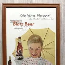 ■即決◆1954年(昭和29年) Blatz Beer ブラッツ ビール ミルウォーキー【B4-6080】アメリカ ビンテージ雑誌広告【B4額装品】当時物★同梱可_画像4