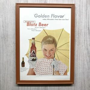 ■即決◆1954年(昭和29年) Blatz Beer ブラッツ ビール ミルウォーキー【B4-6080】アメリカ ビンテージ雑誌広告【B4額装品】当時物★同梱可