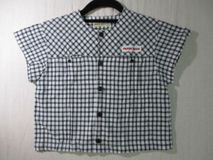 [PAPER BACK] short sleeves shirt size 130 color blue length 37 width of a garment 37/EAC