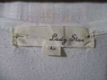 【Lady Star】カットソー 長袖 サイズＬ色ホワイト身丈56/EAJ_画像2