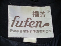 【fufen】コート サイズＬ色ネイビー身丈128身幅49肩幅40/KAE_画像3