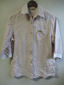 [Puett] 7 minute sleeve shirt lady's size :L color : beige length :68 width of a garment :46 shoulder width :40/CAI