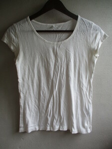 【無印良品】 Tシャツ レディース サイズ:Ｓ 色:ホワイト 身丈:52 身幅:36 肩幅:36/JAM