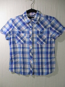 [RENOVAR] short sleeves shirt size 140 color blue length 51 width of a garment 37 shoulder width 34/EAC