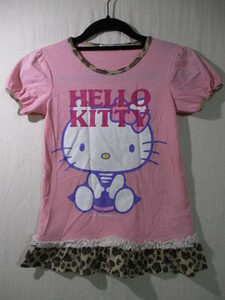 【HELLO KITTY】カットソー 半袖 サイズ130色ピンク身丈51/EAE