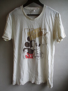 【ユニクロ】 Tシャツ メンズ サイズ:Ｍ 色:ホワイト 身丈:66 身幅:46 肩幅:45/BAA