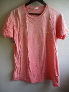 【FILA】 Tシャツ メンズ サイズ:Ｍ 色:ピンク 身丈:67 身幅:43 肩幅:42/HAW