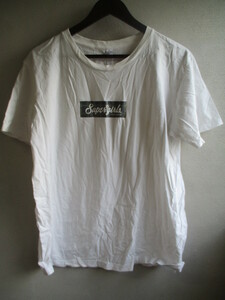 【Tシャツ】 メンズ サイズ:Ｌ 色:ホワイト 身丈:67 身幅:51 肩幅:46/NAQ