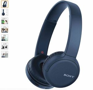 SONY WIRELESS HEADPHONES WH-CH510 / bluetooth / AAC / MAX35HRS PLAY 2019 MODEL / WITH MIKE /BLUE WH-CH510 L