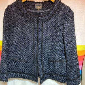 BEAMS LAPISLUCE 38 ノーカラージャケット ツイードジャケット 卒業式 入園式 入学式 ノーカラー フォーマル