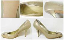 ■NOVESPAZIO ノーベスパジオ ベージュ ゴールド ベルト パンプス 22　小さいサイズ　靴_画像5