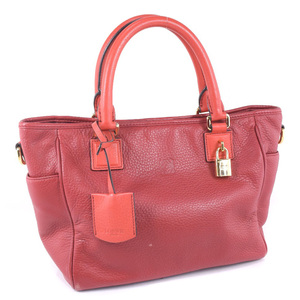 LOEWE ロエベ 2WAYショルダー PIEL VACUNA COWHIDE 318.32.C86 ハンドバッグ レザー 赤 レディース【17143035】中古