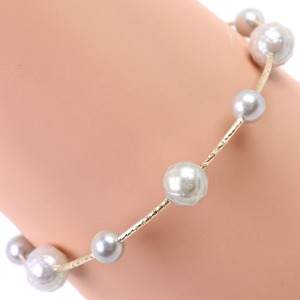  Akoya pearl bracele 6-9mm K18YG × pearl pearl white lady's [54300316] used 