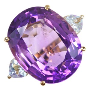  ring * ring K18YG × amethyst × topaz 14.5 number purple lady's [19200102] used 