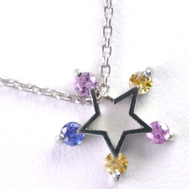 STAR JEWELRY スタージュエリー スター マルチストーン ネックレス Pt950プラチナ マルチカラー レディース【52010381】中古_画像3