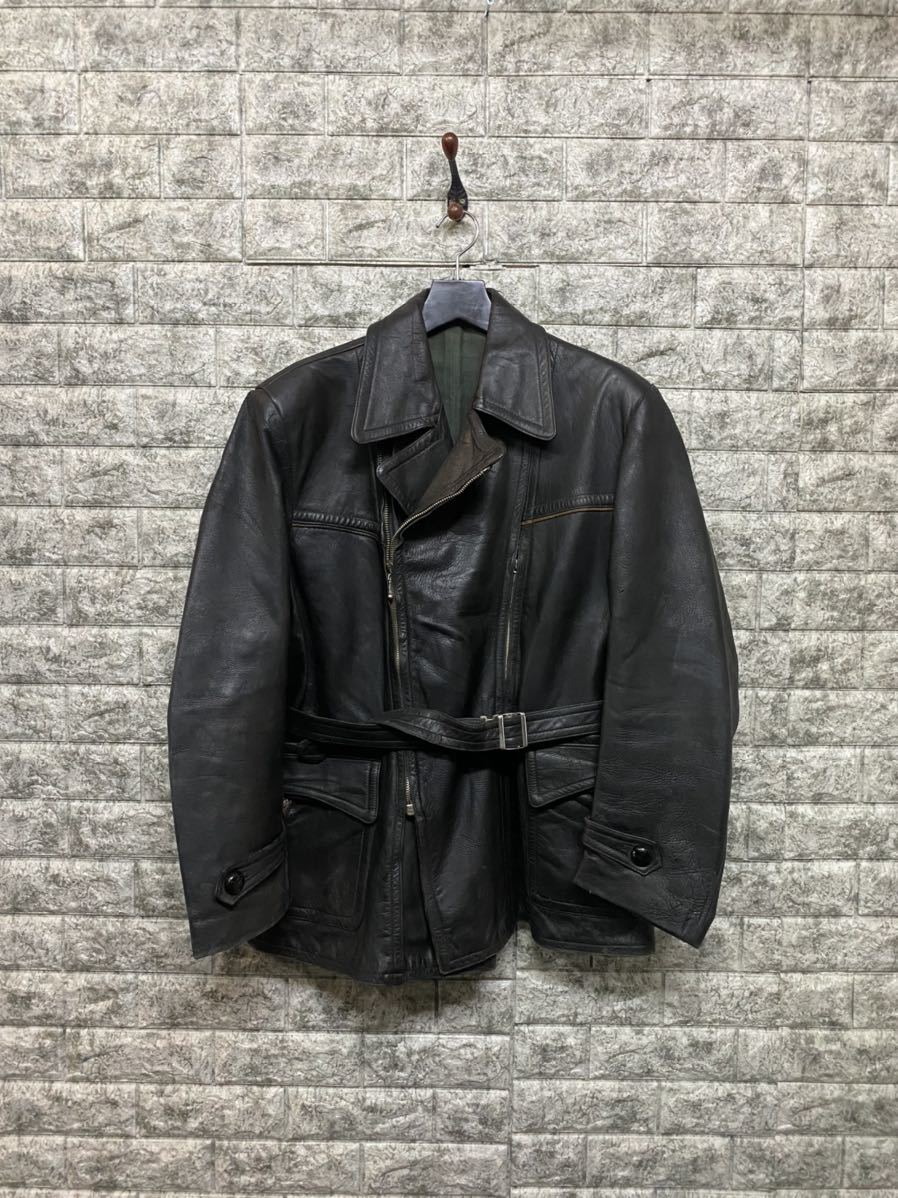 恵みの時 50s ドイツ製 WW2 ドイツ軍 レザー モーター サイクル