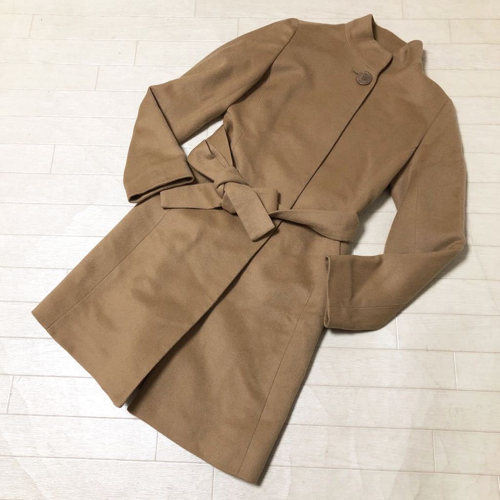しています▦ L01カシミヤコート 7 レディース S カシミア100% 黒の