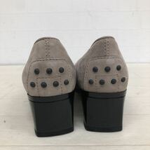 467★ TOD'S トッズ パンプス ヒール タッセル スエードレザー シューズ 36.5A 23.5ほど レディース グレージュ_画像3