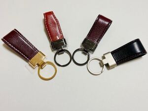 ハンドメイド 羊革 キーホルダー 黒