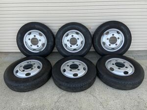 送料無料　205/85R16 BRIDGESTONE R202 三菱キャンター　日産NT450 TOPY XAC 16×5.5K 115-8C 5穴　6本セット