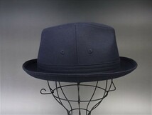 ◆美品◆ROYAL STETSON/ステットソン◆フラノ中折れ帽◆SE123-19A00◆ネイビー◆58cm◆羽飾り付（取り外し可能）◆_画像4