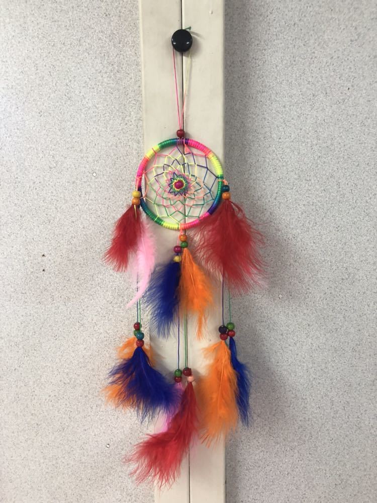 ★1500 yen including shipping★Dream catcher rainbow approx. H45cm Handmade American miscellaneous goods, handmade works, interior, miscellaneous goods, others