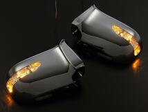 在庫処分特価 E51系 エルグランド 前期 LED ウインカーミラー フットランプ付 純正色KH3 ドアミラー ウィンカー 交換 ブラック_画像2