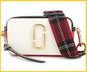 マークジェイコブス スナップショット 白 x 赤 x 水色 MARC JACOBS フォロー&2個以上購入で2千円引き