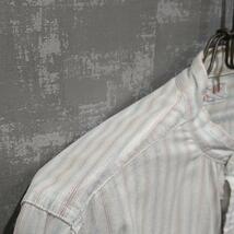 40s 50s ノーカラー ドレスシャツ スタンドカラー ストライプ マチ付き ビンテージ ヴィンテージ スタンドカラーシャツ バンドカラーシャツ_画像9