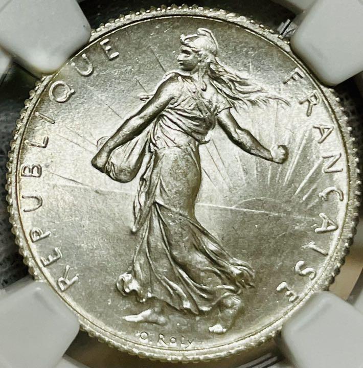 フランス 1960年 5フラン銀貨 種を蒔く人 PCGS MS65 準々最高鑑定品