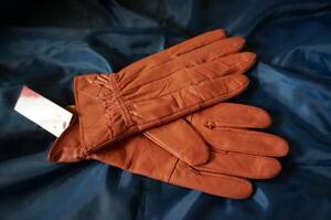  free shipping TBC-006 original leather high class ram leather lady's gloves L pink new goods 