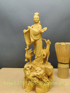 木彫り 美女 置物 女性像 文殊菩薩 普賢菩薩