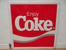 非売品 ビンテージ Enjoy Coke コカ・コーラ 看板 ホーロー 61×61cm レトロ 昭和 当時物_画像1