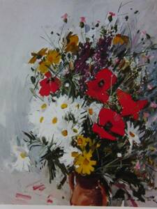 Art hand Auction 안데르푸르, 봄의 꽃, 레조네에서, 접시에 서명, 새로 액자, 그림, 오일 페인팅, 정물