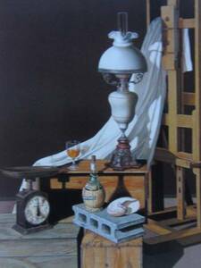 Art hand Auction Yoshio Matsuzaki, Stillleben mit Lampe, Eine seltene Sammlung von Kunstwerken zum Einrahmen, Neuer Rahmen inklusive, Malerei, Ölgemälde, Abstraktes Gemälde