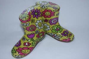  симпатичный цветок Smile рисунок детский Kids влагостойкая обувь / сапоги 18cm цветок 