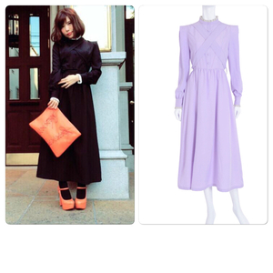  beautiful goods eatmei- Tommy stand-up collar Maxi-length dress 