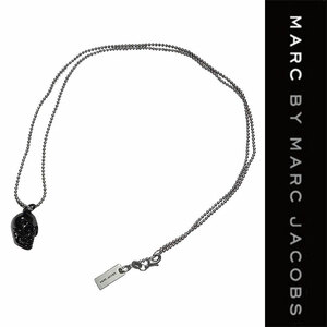 新品 MARC BY MARC JACOBS SCULL NECKLACE マーク バイ マーク ジェイコブス スカル ネックレス ガンメタリック アクセサリー 正規品 35F