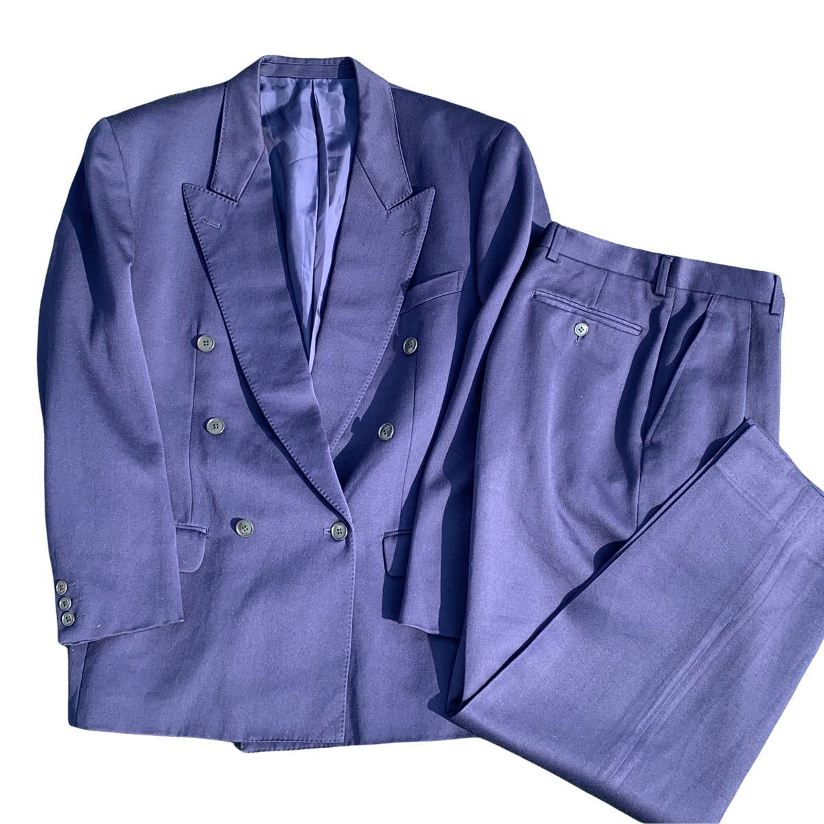 公式の店舗 80s〜90s vintage レトロ スーツセットアップ ダブル 3B 紫 